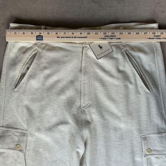 Vintage Polo Ralph Lauren Country Cargo Sweat Casual Pants Mens Size L Stone NEW - Picture 9 of 13